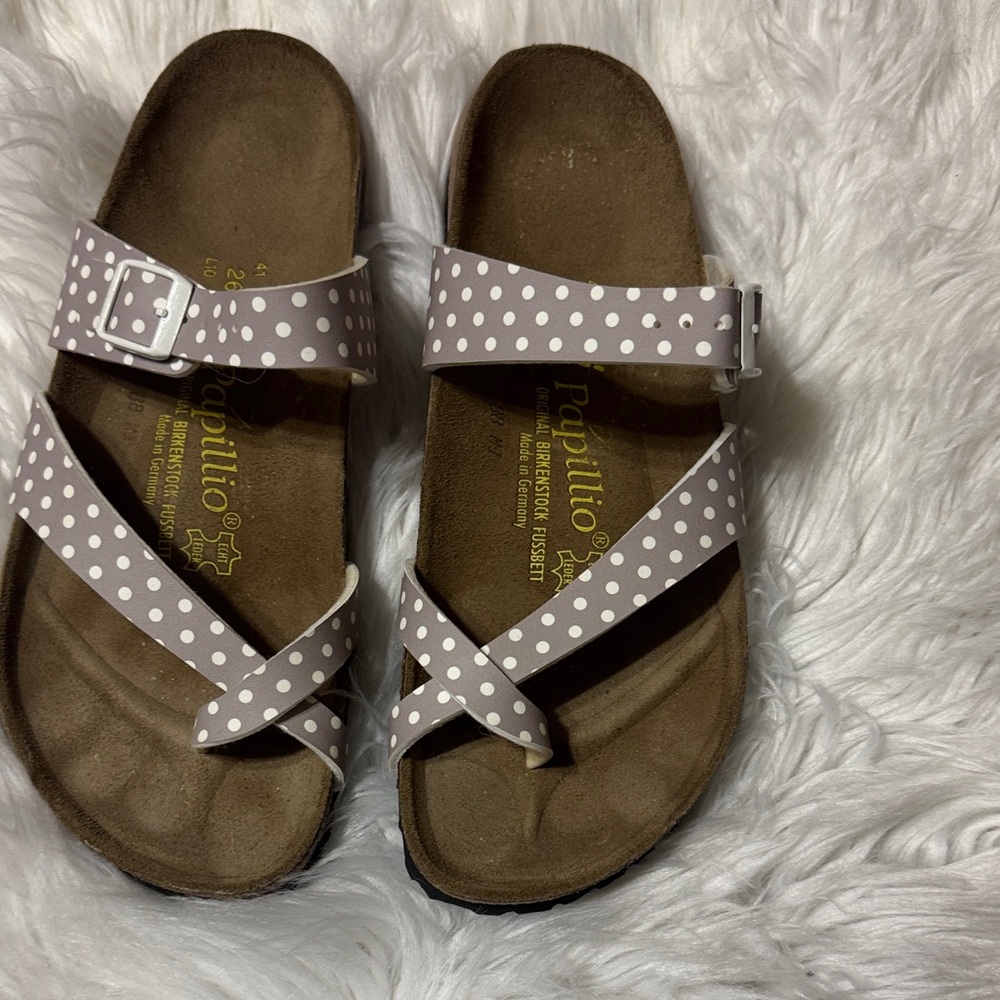Papillio Kids Taupe Polka Dot Buckle Sandals